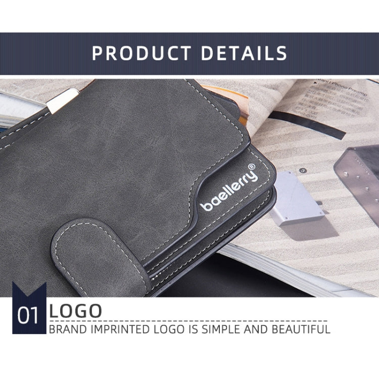 Baellerry Matte Leather Multi-card Slot Men Clutch Bag Zip Buckle Vintage Wallet