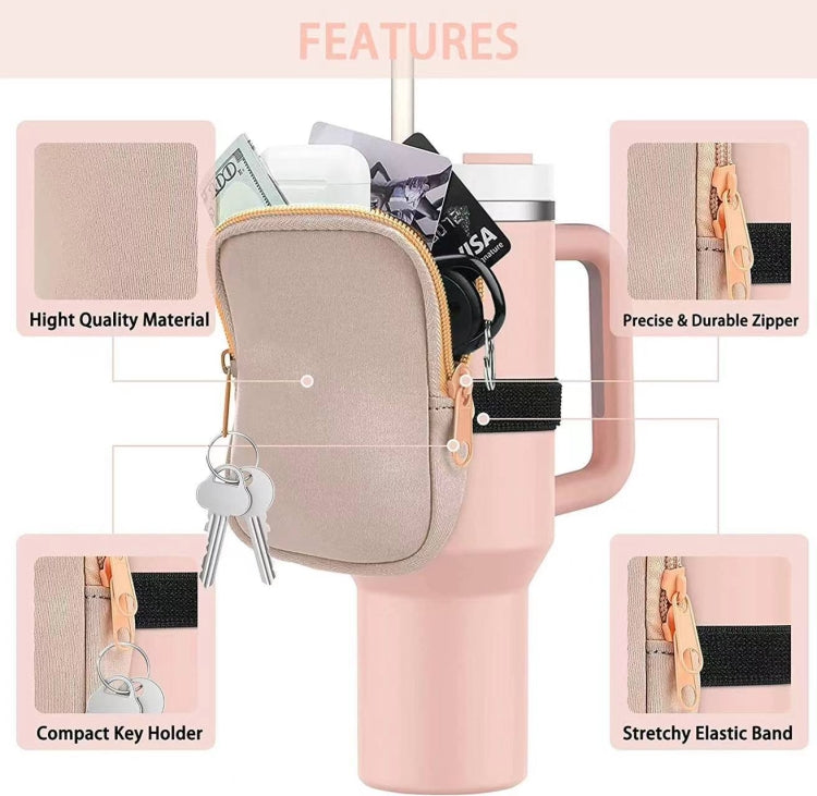 Water Cup Sided Storage Pockets With Zipper Fit For 40Oz Tumbler