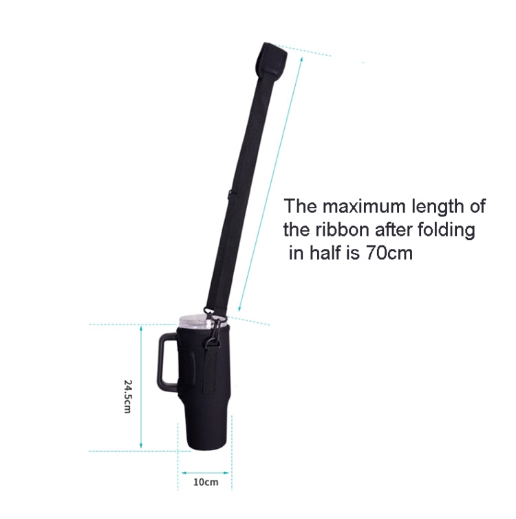 For 40oz Stanley Quencher Water Bottle Carrier Bag Sleeve With Adjustable Shoulder Strap