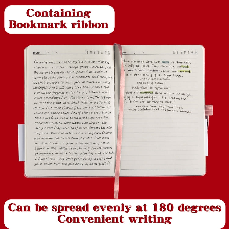 A5 PU Leather Notebook Business Notepad 96 Sheets Inner Pages, A5