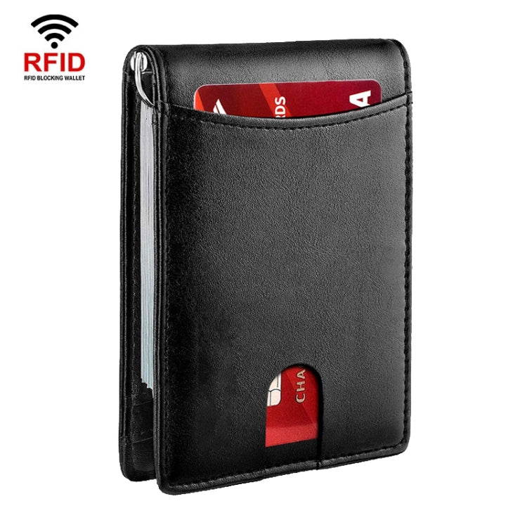 RFID Anti-Theft Brush Leather Multi Card Pocket Coin Wallet Credit Card Case