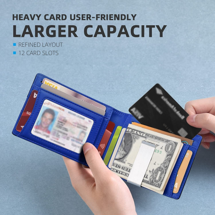 RFID Anti-Magnetic And Anti-Theft Leather Multi-Card Credit Card Wallet Coin Purse, (Black), (Beige), (Carbon Fiber Black+Black Inside), (Carbon Fiber Black+Orange Inside), (Carbon Fiber Black+Blue Inner)