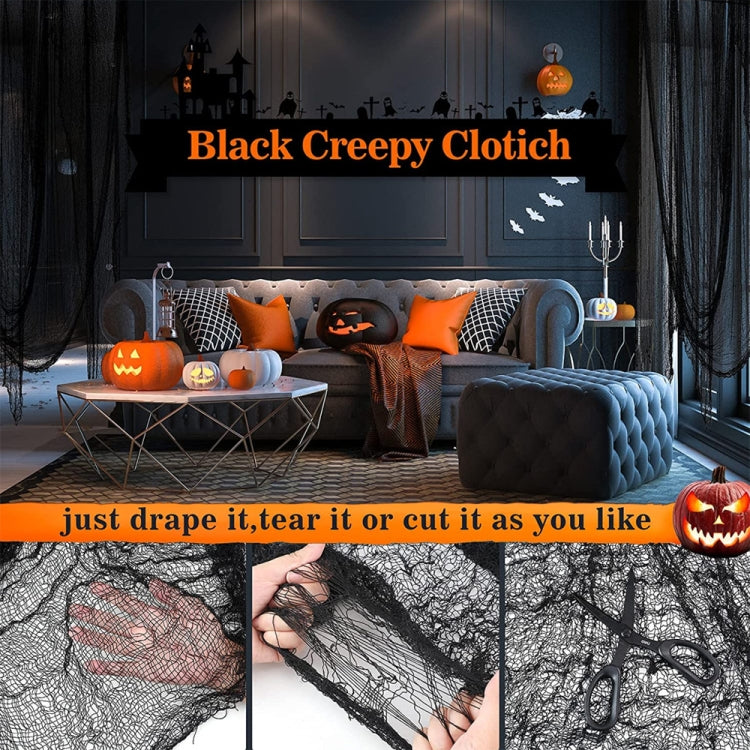 76 x 183cm Halloween Gauze Roving Polyester Cotton Haunted House DIY Decorative Gauze