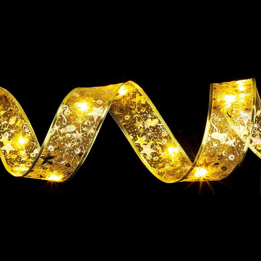 LED Christmas Tree Decoration Bronzing Ribbon Lights