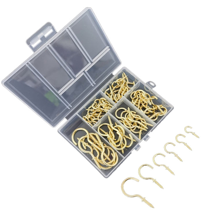 75pcs /Box Screw-in Ceiling Hook Set Home Storage Wall Cup Hook Lamp Hook