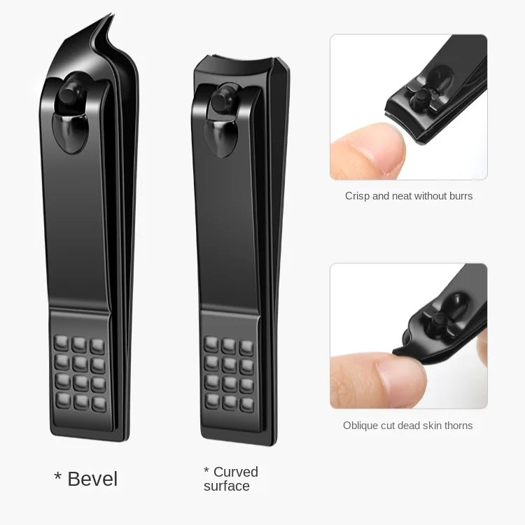 6pcs /Set Portable Nail Clipper Kit Household Nail Clipper Pedicure Tools, Dark Green, Black