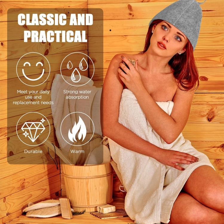 Felt Sauna Hot Spring Bath Hat Absorbent Hair Drying Cap