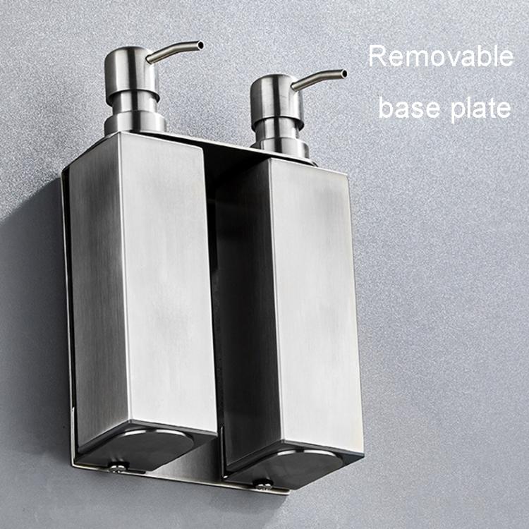 Hotel Stainless Steel Soap Dispenser Home Wall Mounted No Punch Press To Soap Bottle
