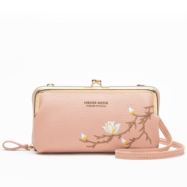 Embroidered Large Capacity Single-shoulder Phone Bag Crossbody Zipper Long Ladies Wallet