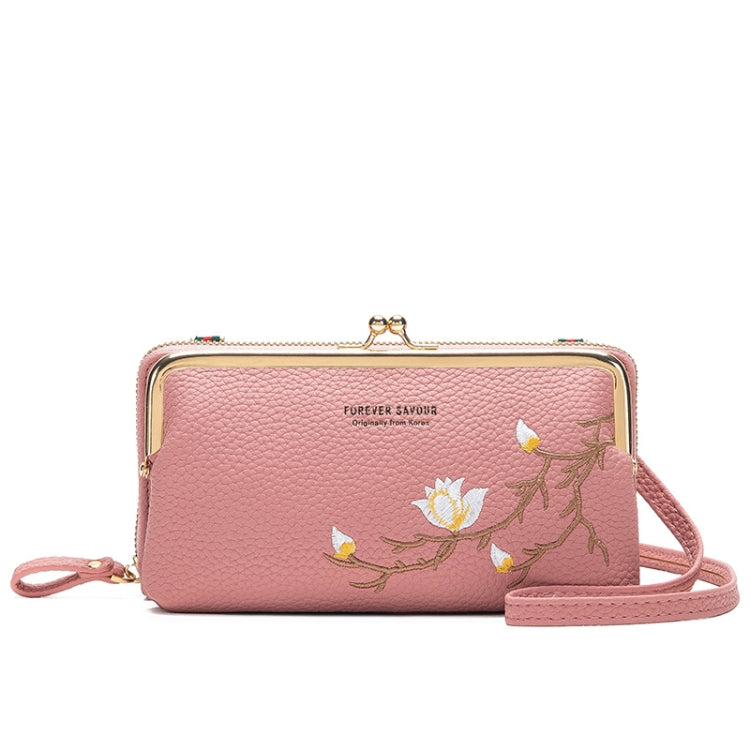 Embroidered Large Capacity Single-shoulder Phone Bag Crossbody Zipper Long Ladies Wallet