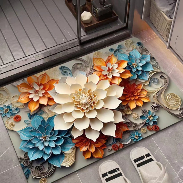 3D Oil Painting Diatom Mud Absorbent Floor Mat Non-slip Carpet