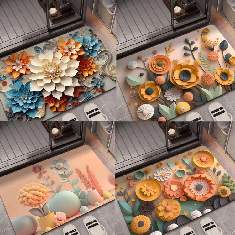 3D Oil Painting Diatom Mud Absorbent Floor Mat Non-slip Carpet