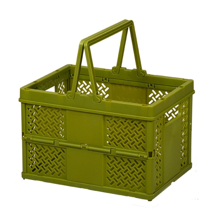 Stacking Folding Storage Baskets Home Kitchen Storage Bin Organizer With Handle, 24.4 x 18 x 1.4cm