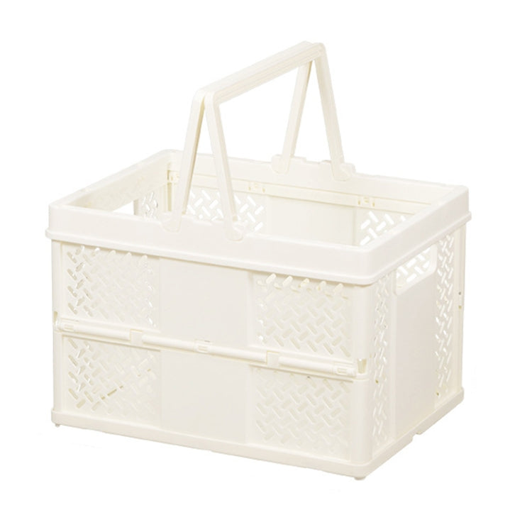 Stacking Folding Storage Baskets Home Kitchen Storage Bin Organizer With Handle, 24.4 x 18 x 1.4cm