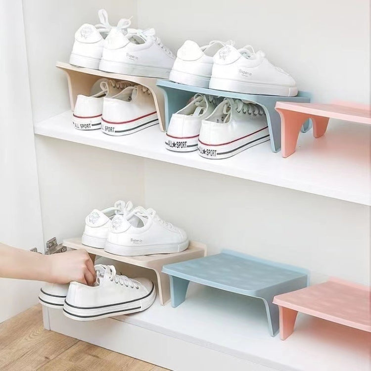 Household Storage Shoes Rack Double Shoes Tray Plastic One Piece Simple Shoes Organizer