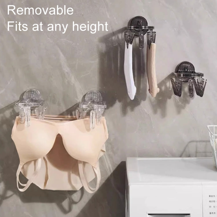 Suction Cup Clothes Rack Multi Clips Wall Mounted Indoor Outdoor Balcony Multifunctional Folding Clothes Hanger