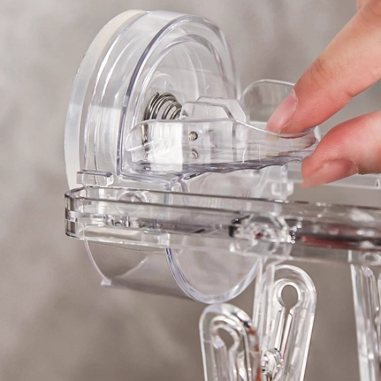 Suction Cup Clothes Rack Multi Clips Wall Mounted Indoor Outdoor Balcony Multifunctional Folding Clothes Hanger