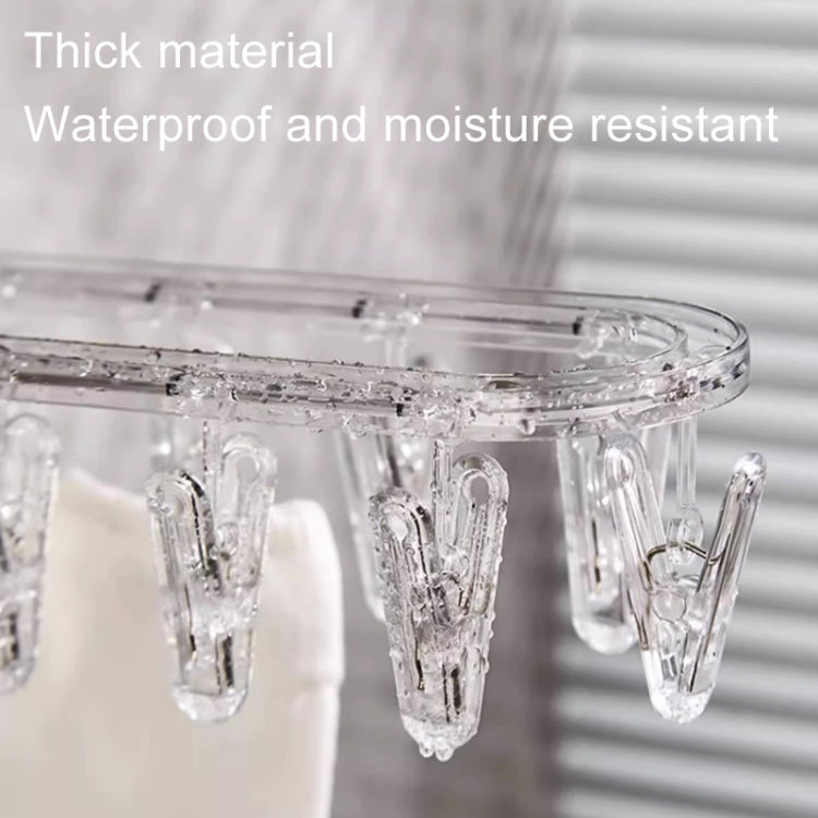 Suction Cup Clothes Rack Multi Clips Wall Mounted Indoor Outdoor Balcony Multifunctional Folding Clothes Hanger