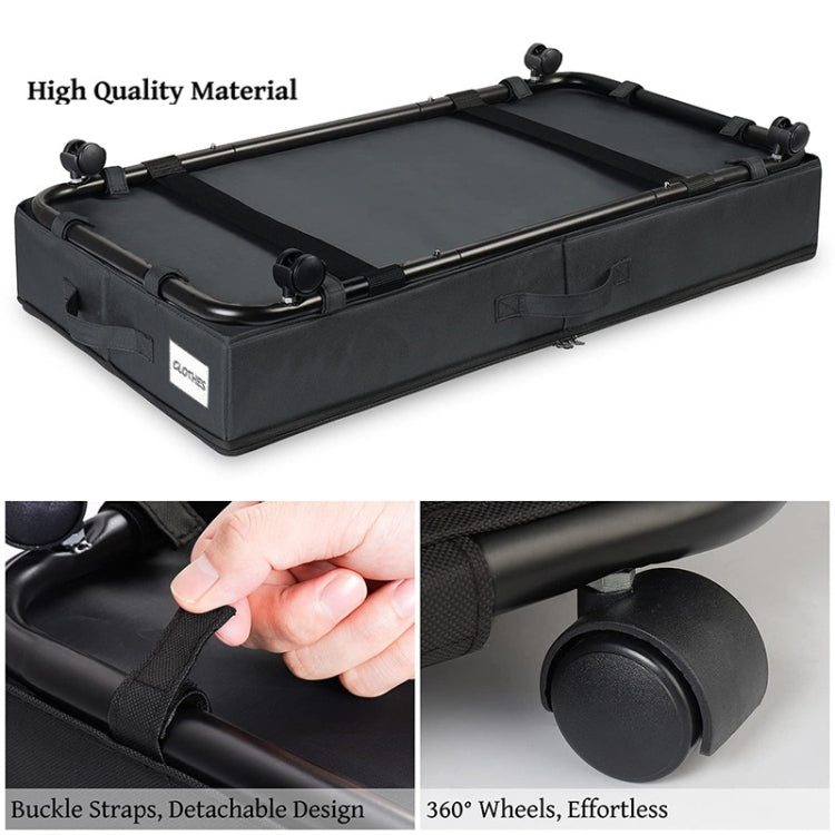 Foldable Under Bed Clothes Shoes Storage Bins with Wheels & Handles