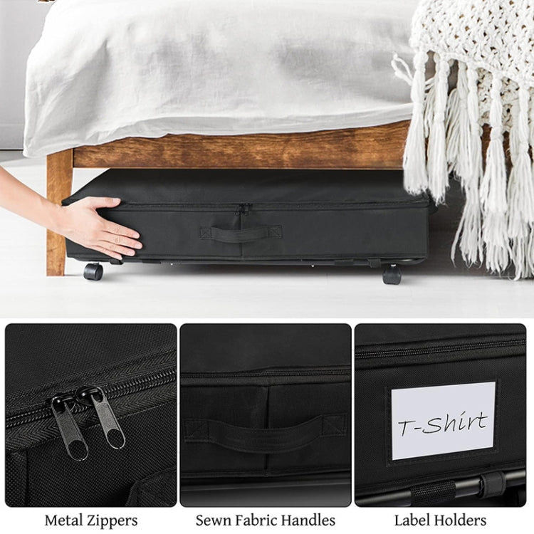 Foldable Under Bed Clothes Shoes Storage Bins with Wheels & Handles