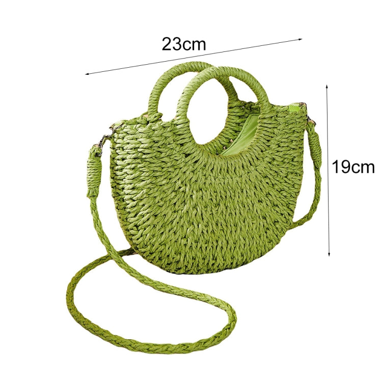 Half-moon Shape Straw Tote Bag Cross-body Woven Beach Single-shoulder Bag