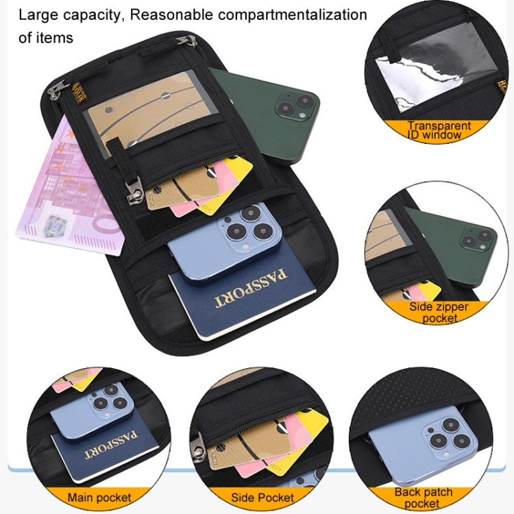 Passport ID Bag Anti-Theft Brush Card Bag Multi-Functional Neck Cell Phone Bag
