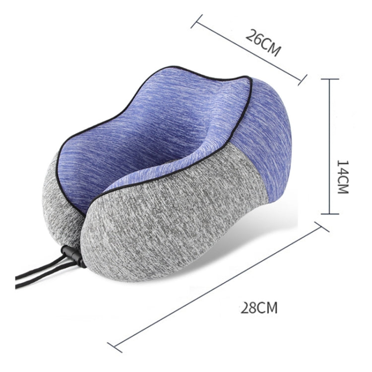 Colorblocking Ice Silk Memory Foam U-Shaped Pillow Portable Napping Neck Care Pillow