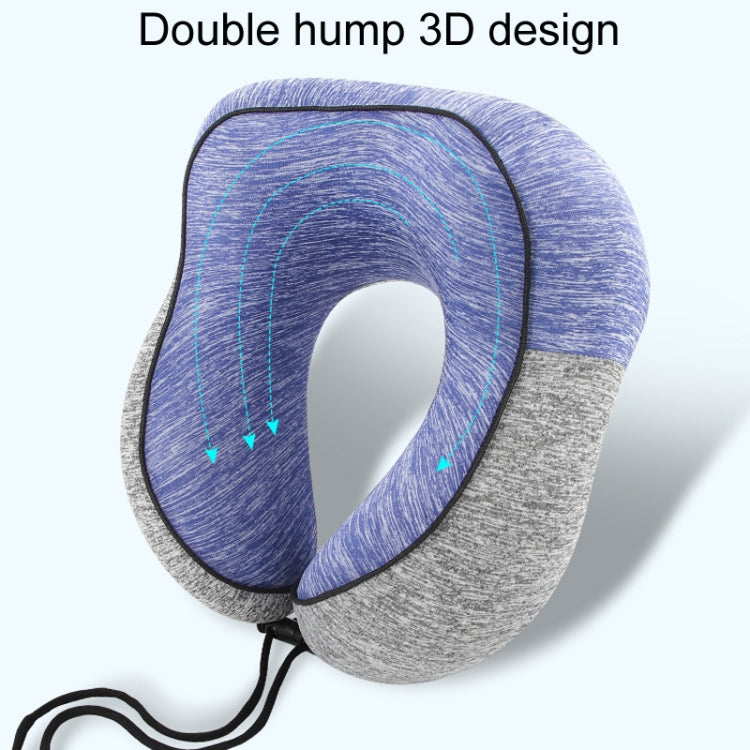 Colorblocking Ice Silk Memory Foam U-Shaped Pillow Portable Napping Neck Care Pillow