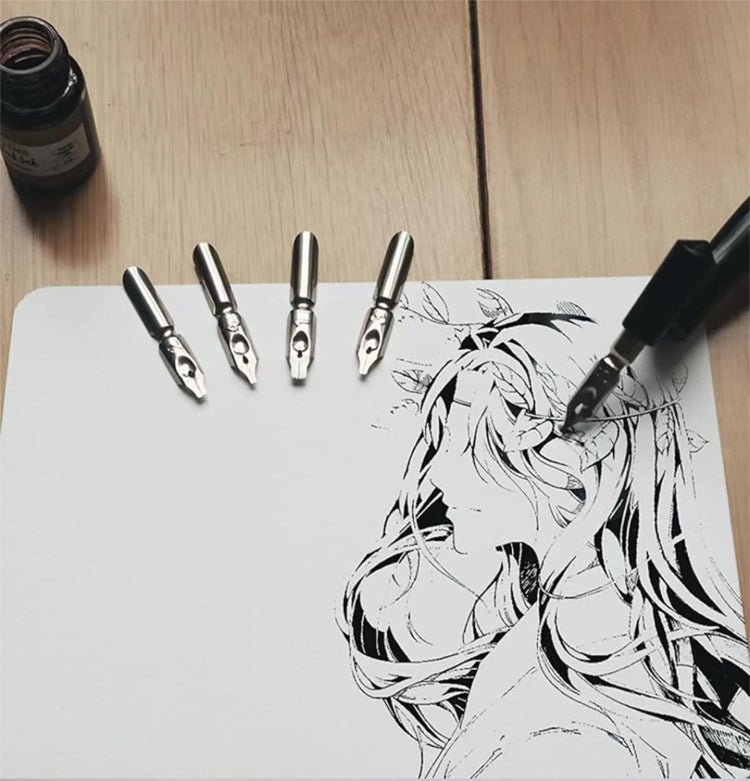 Calligraphy Pen Set Inclined Bar Dip Pen Manga Cartoon Pen With 5 Pen Nib