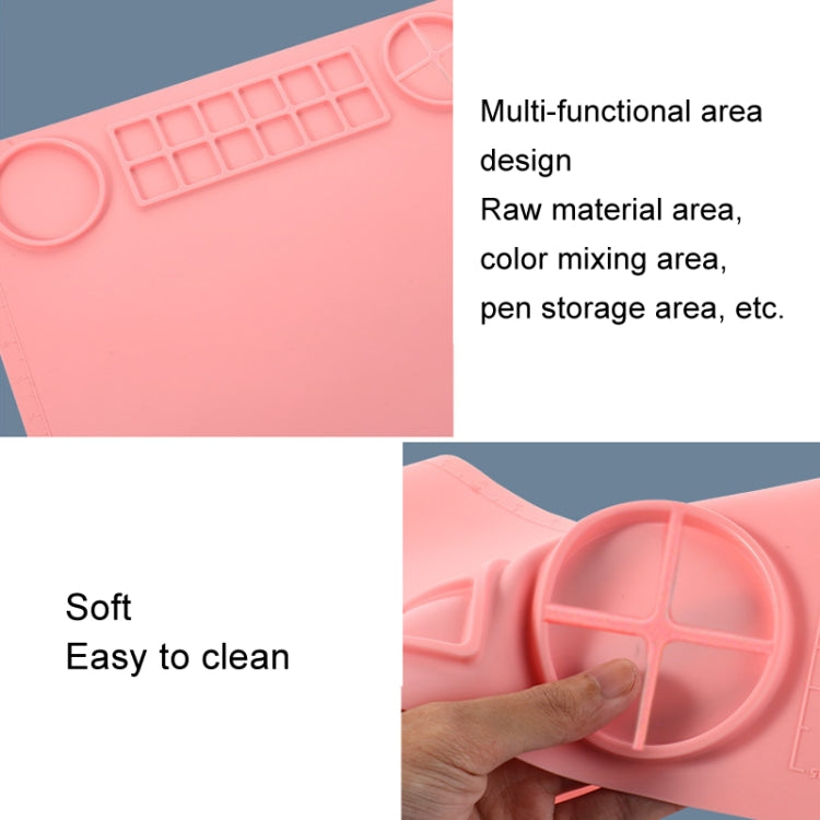 50x40cm Silicone Double Bowl Painting Pad Graffiti Oil Painting Mat Erasable and Washable Silicone Pad