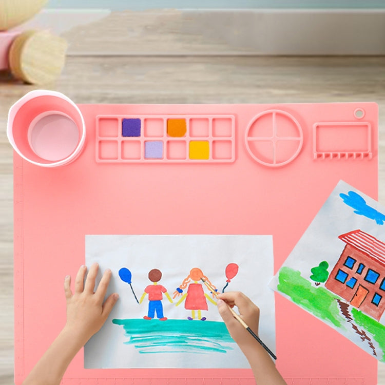 50x40cm Silicone Double Bowl Painting Pad Graffiti Oil Painting Mat Erasable and Washable Silicone Pad