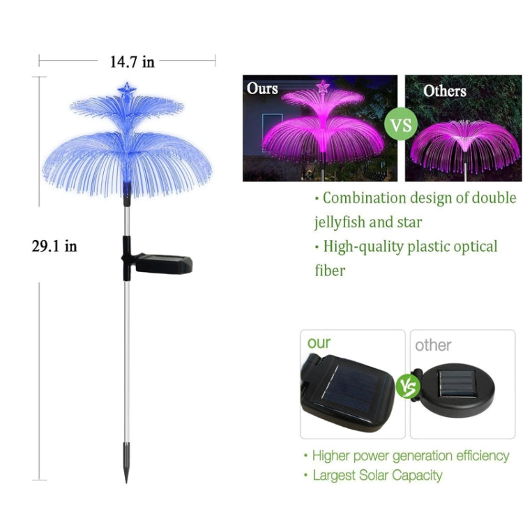 Solar Optical Fiber Jellyfish Lights Outdoor LED Waterproof Garden Decoration Ambiance Light