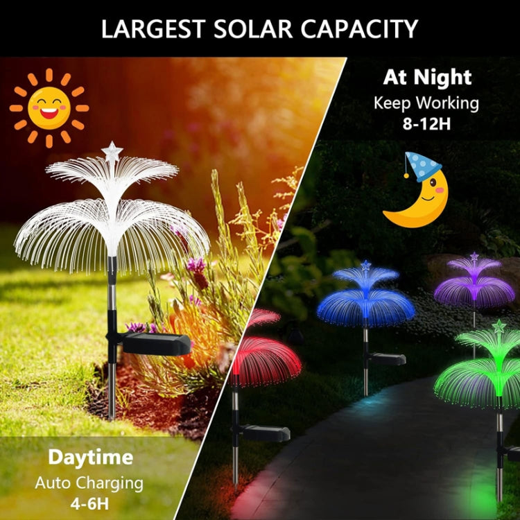 Solar Optical Fiber Jellyfish Lights Outdoor LED Waterproof Garden Decoration Ambiance Light