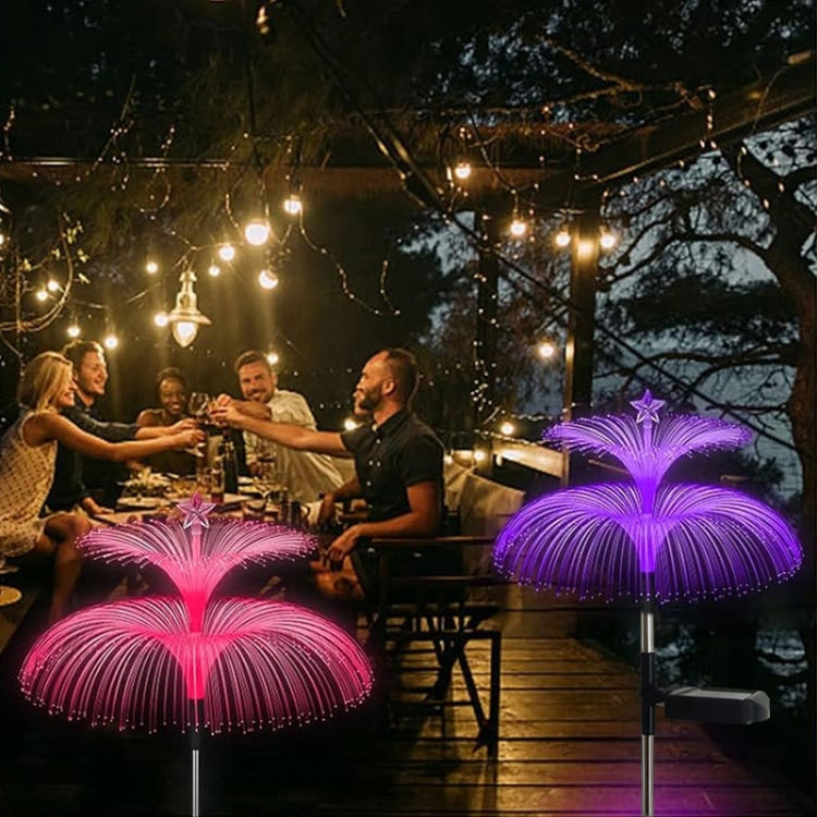 Solar Optical Fiber Jellyfish Lights Outdoor LED Waterproof Garden Decoration Ambiance Light
