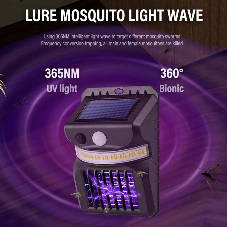 E-SMARTER W792 LED Solar Wall Light With Purple Light Mosquito Control Function Human Intelligent Sensor Outdoor Garden Lamp