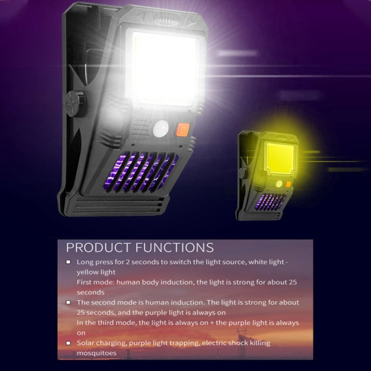 Solar Wall Lamp With Clip Mosquito Killer Lamp Portable Body Sensor Outdoor Garden Light