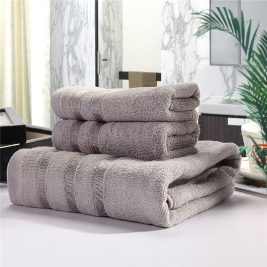 3pcs /Set Soft & Plush Towel Set Bamboo Fiber Cotton Bath Towel Washcloth For Bathroom