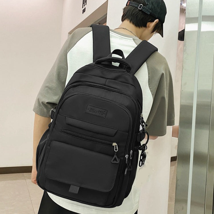 Oxford Cloth Simple Travel Backpack Solid Color Junior High School Students School Bag