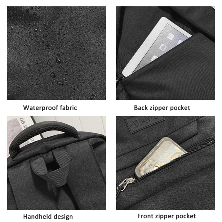 Oxford Cloth Simple Travel Backpack Solid Color Junior High School Students School Bag