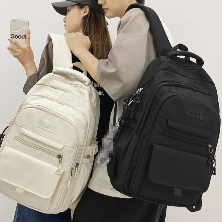 Oxford Cloth Simple Travel Backpack Solid Color Junior High School Students School Bag