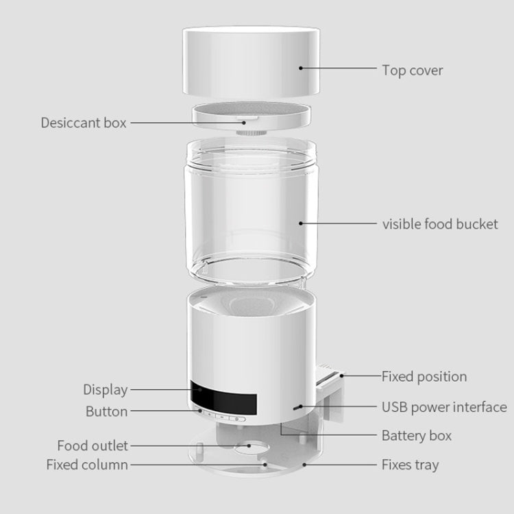USB Direct Plug / Battery Dual-Use Automatic Fish Feeder Timing Dosing Feeder