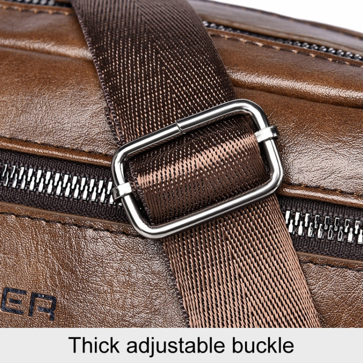 WEIXIER D523 Men Large Capacity Crossbody Single Shoulder Bag Casual PU Messenger Handbag