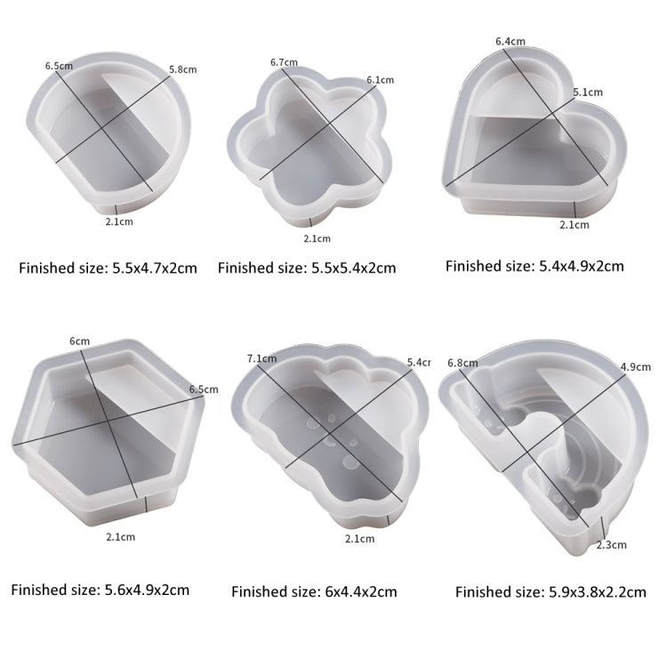 2pcs Business Card Holder Photo Clip Mold DIY Crystal Glue Resin Mold, Semicircle 003, Flower 004, Heart Shape 001, Hexagon 002, Clouds 005, Rainbow 006