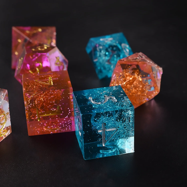 Silicone Dice Resin Molds with 7 Standard Polyhedral Stereoscopic Dice Cavities, Dice