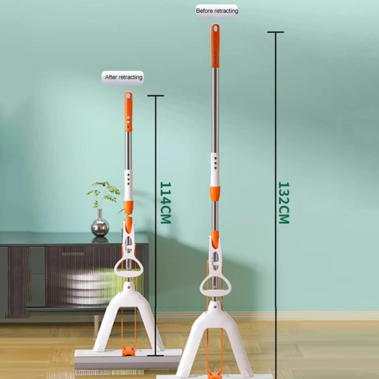 Household Water Absorbent Telescopic Pole Mop Lazy Hands-Free Folding Mop Random Color Delivery, 28cm+1 Cotton Head, 28cm+2 Cotton Heads, 28cm+3 Cotton Heads, 35cm+1 Cotton Head, 35cm+2 Cotton Heads