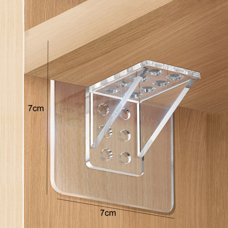 4pcs Partition Bracket No Punch Right Angle Laminate Shelf Wardrobe Partition Board Fixing Holder, 7x7cm, 7x15cm