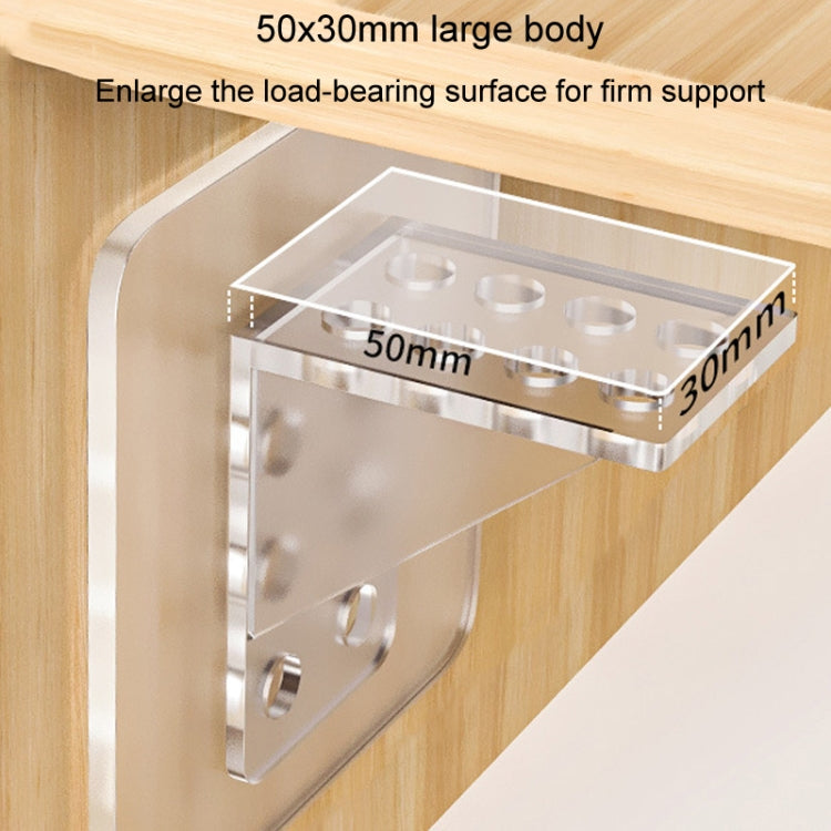 4pcs Partition Bracket No Punch Right Angle Laminate Shelf Wardrobe Partition Board Fixing Holder, 7x7cm, 7x15cm