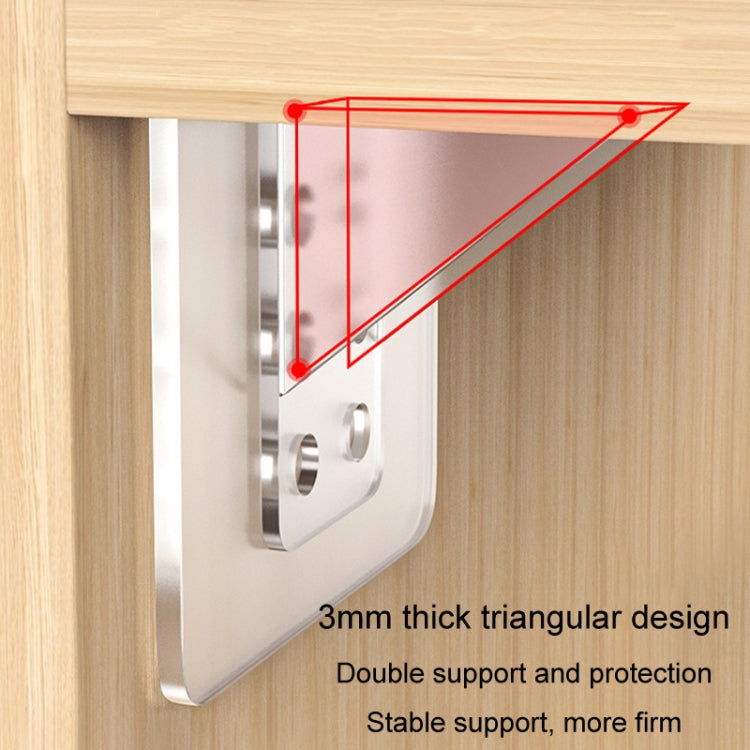 4pcs Partition Bracket No Punch Right Angle Laminate Shelf Wardrobe Partition Board Fixing Holder, 7x7cm, 7x15cm