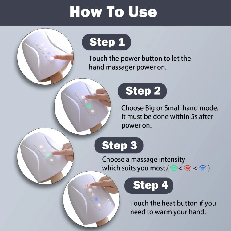 Electric Hand Massager with Heat, 3 Levels Intensity, Convex Point Massage