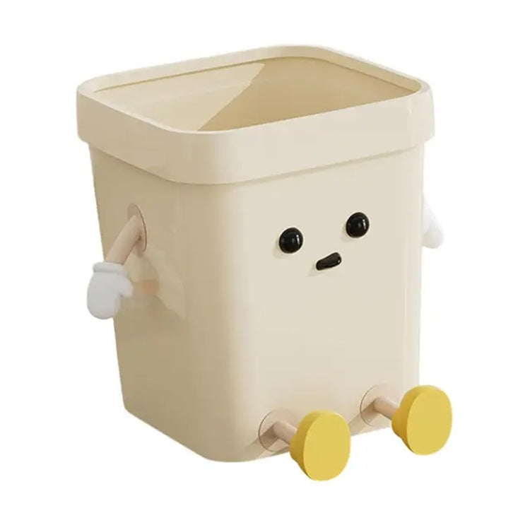 Cute Square Trash Can Household Living Room Bathroom Garbage Bin